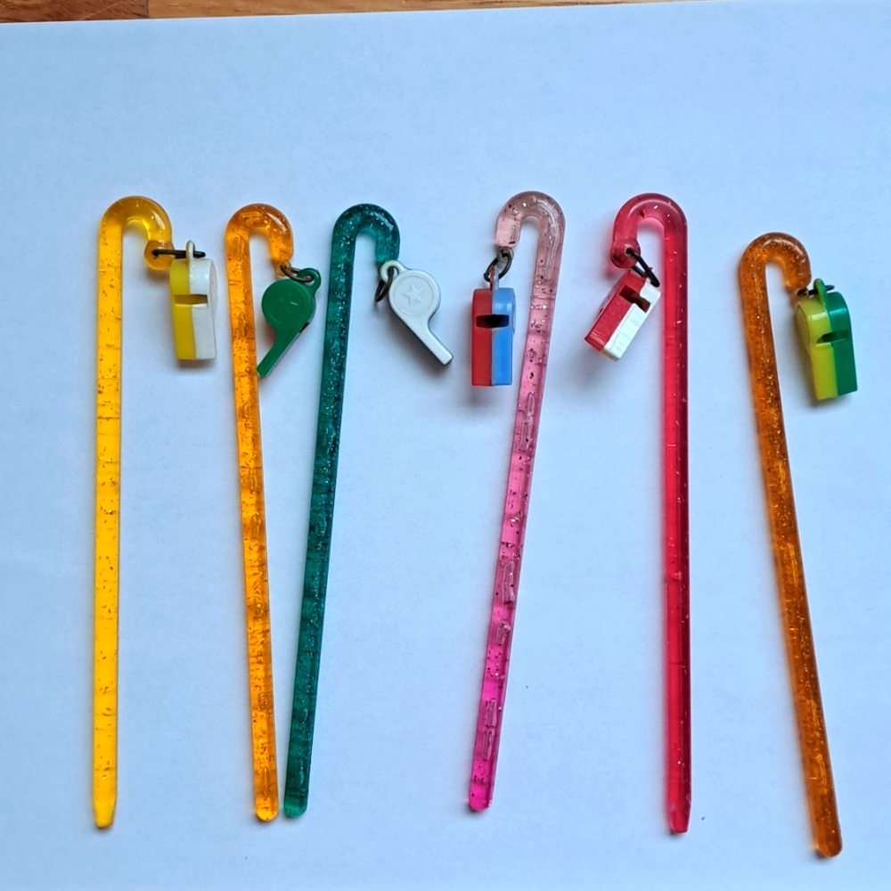 Six MCM Whistle Swizzle Stix